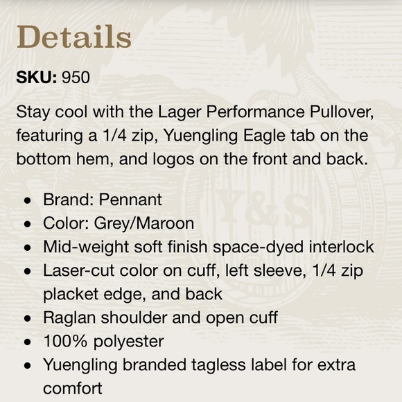 🦅YENGLING🍺Lager Performance Pullover & Hat-L-NWT - Picture 4 of 8